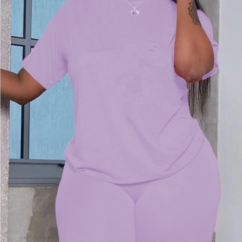 Two piece basic, set, lavender and color